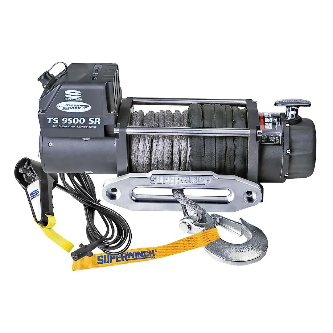 1595201 – SUPERWINCH Winch, Vehicle Mounted Vehicle Recovery 12 Volt Electric 9500 Pound Line Pull Capacity 80 Foot S...
